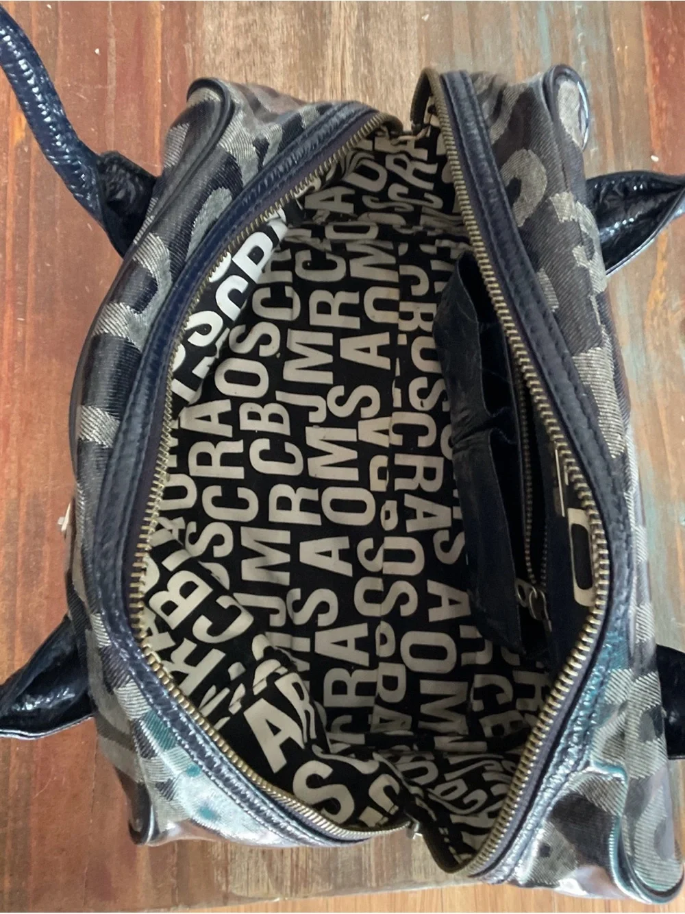 Marc by Marc Jacobs Monogram Coated Canvas Satchel - Deep Blue